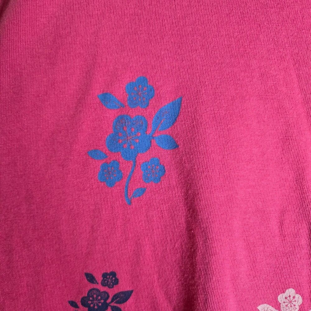 Life is Good Long Sleeve Crusher Tee Pink Floral Womens Large - Picture 2 of 7